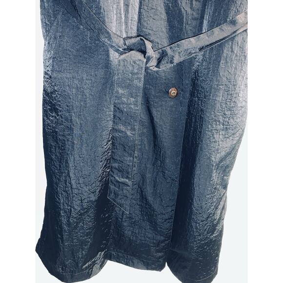 Sz 10 Vtg Maggie Lawrence Long Trench Rain Coat Black Belted Zip Out Lining EUC - Picture 4 of 16